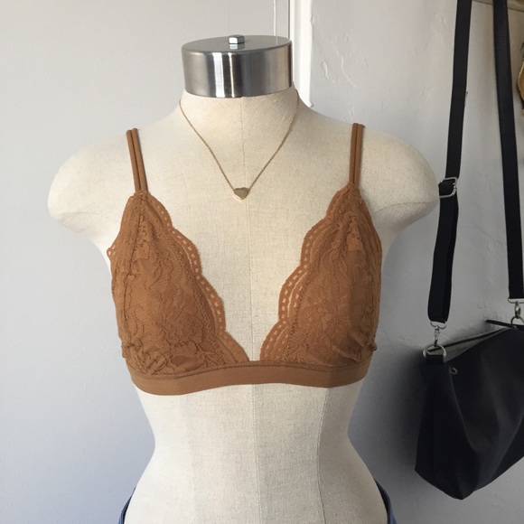 NWT Coffee Lace Triangle Bralette - Picture 2 of 4